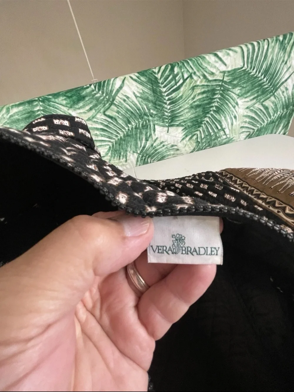 Vera Bradley Black and Brown Patterned Quilted Tote